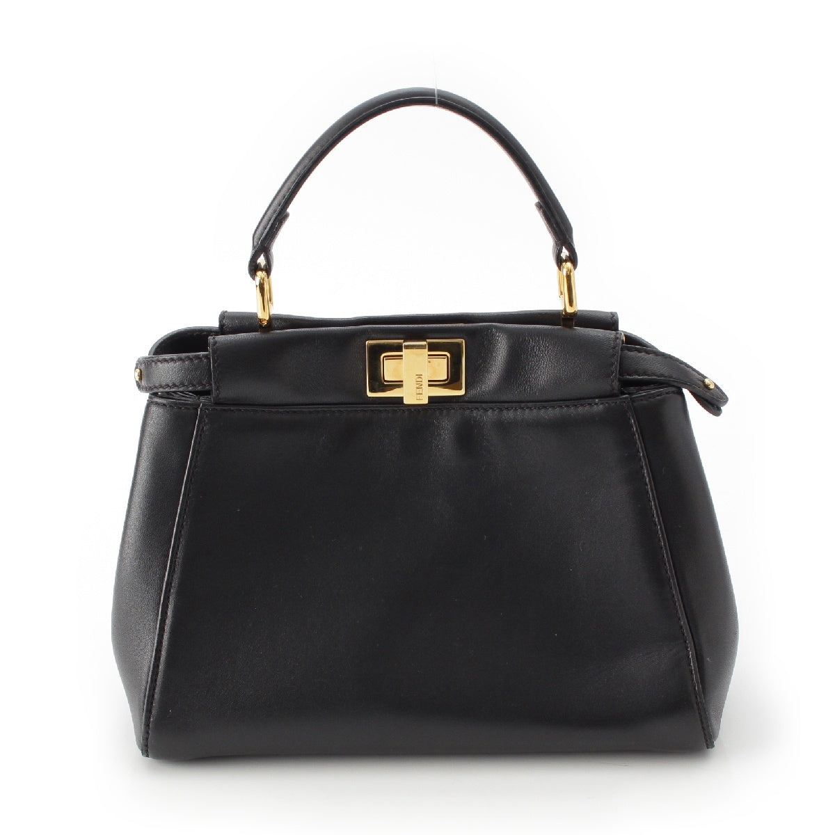 FENDI Peek-a-boo mini leather 2way Shoulder Handbag black