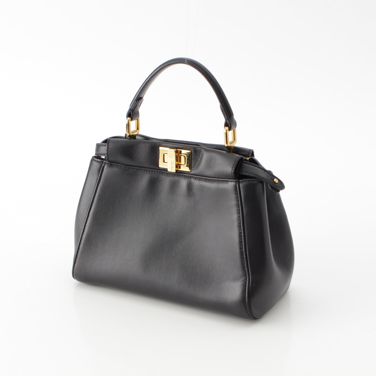 FENDI Peek-a-boo mini leather 2way Shoulder Handbag black