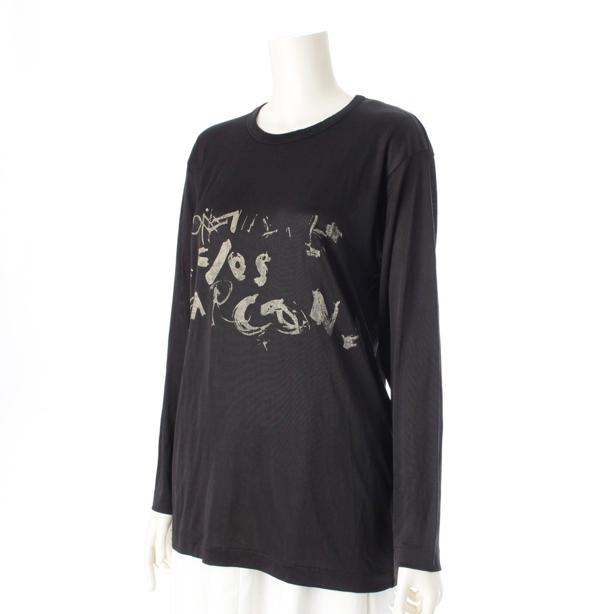 COMME des GARCONS Painted Logo Design Long Sleeve Cut T-shirt GT-050360 black