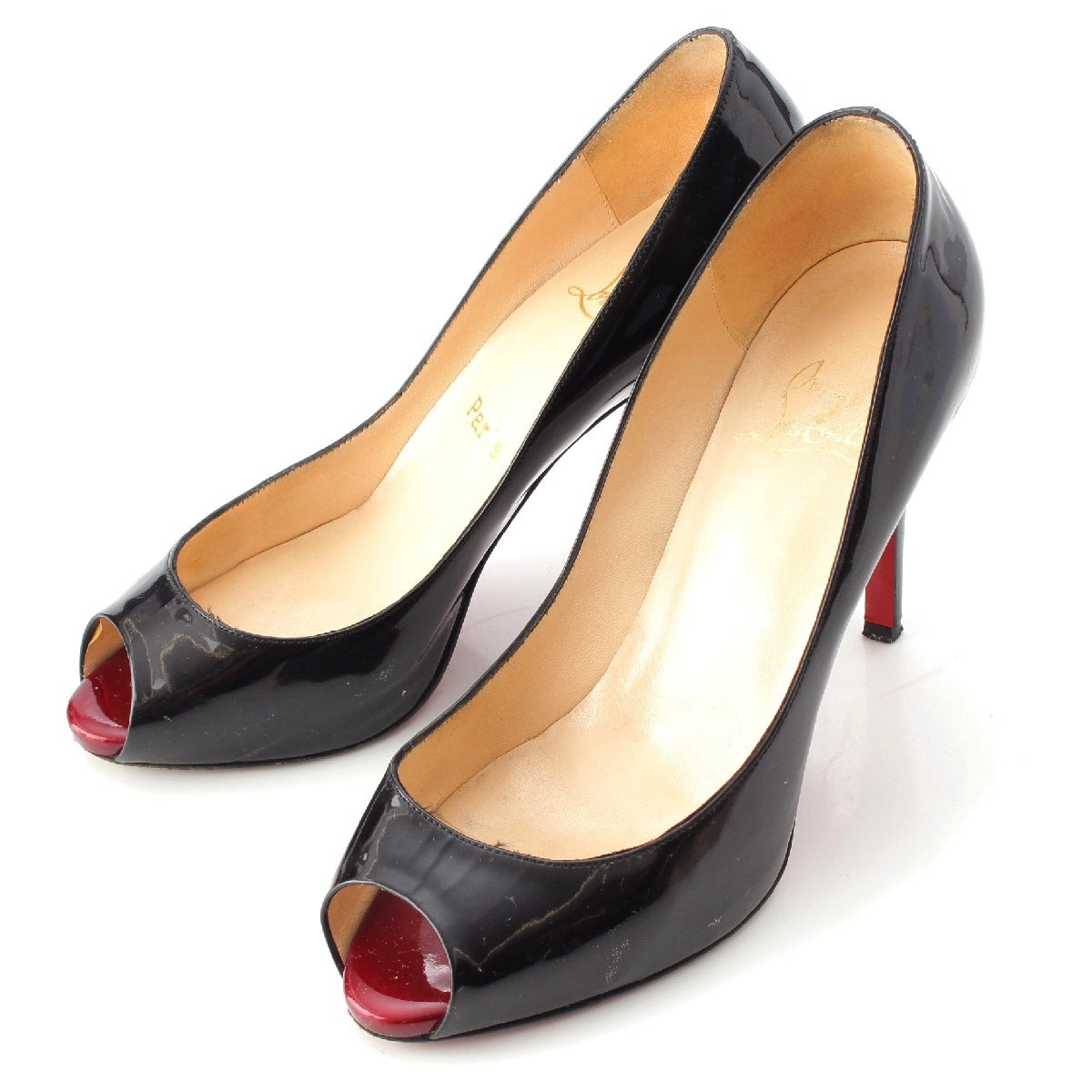 Christian Louboutin Patent leather Open toe heel pumps black 37