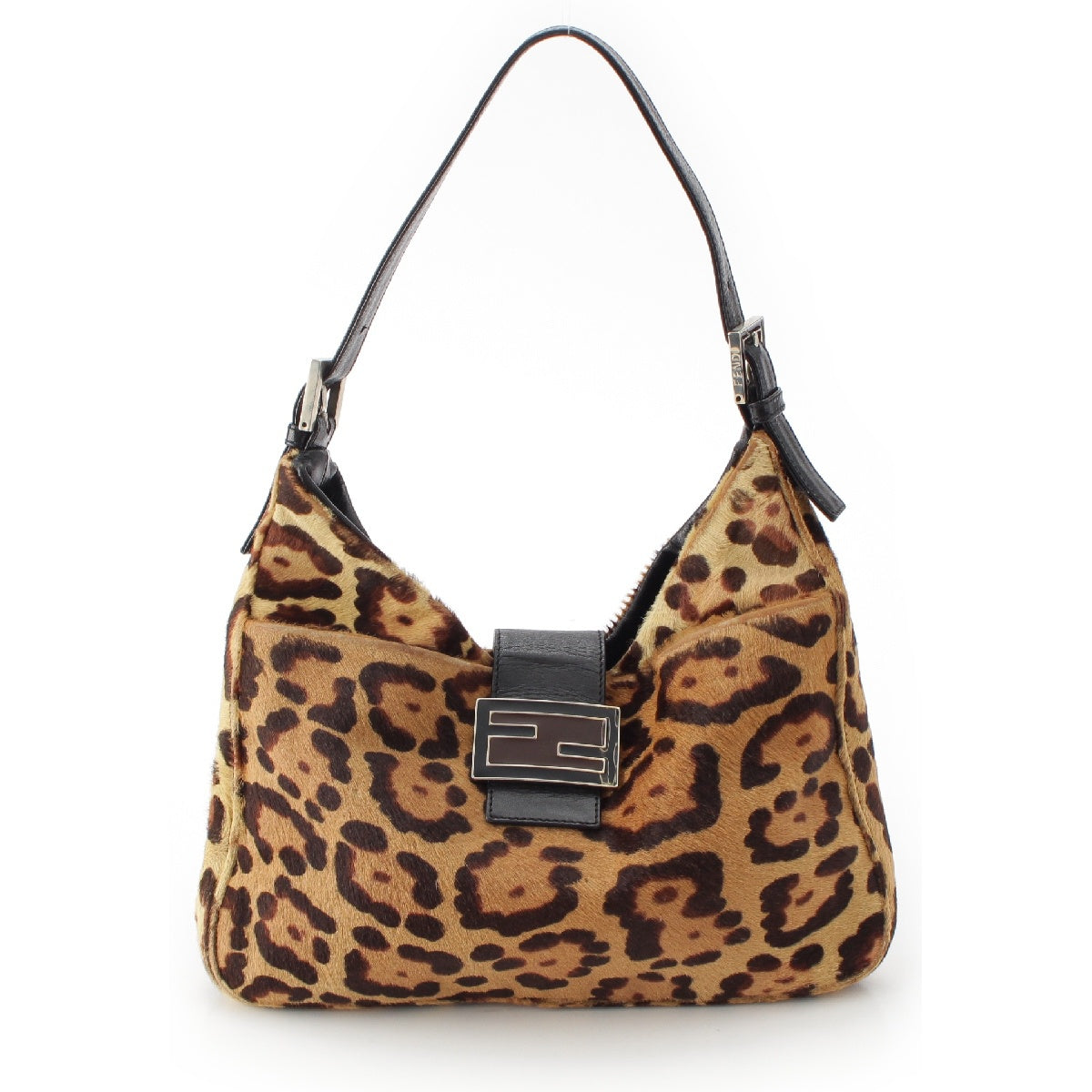 FENDI Mamma bucket Harako Leopard One Shoulder Bag Brown