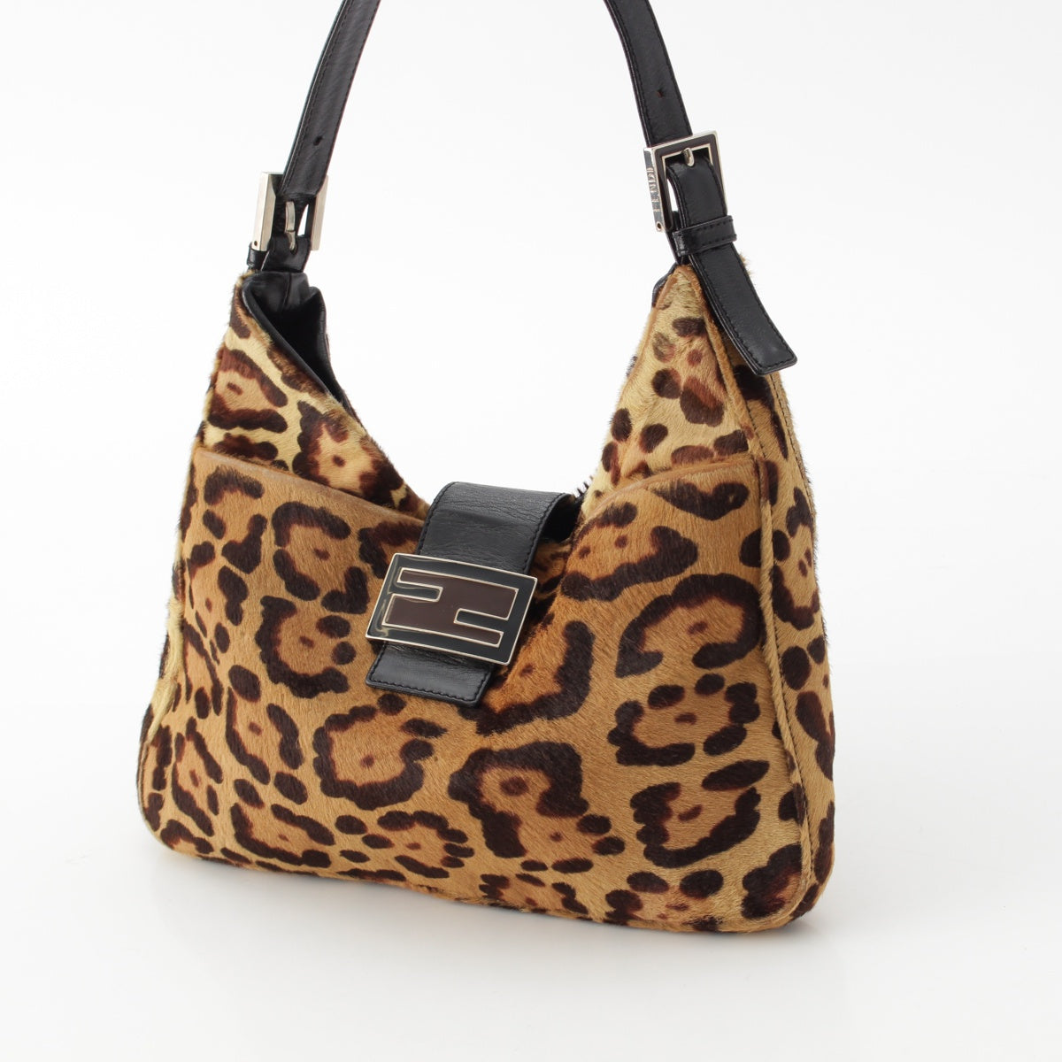 FENDI Mamma bucket Harako Leopard One Shoulder Bag Brown