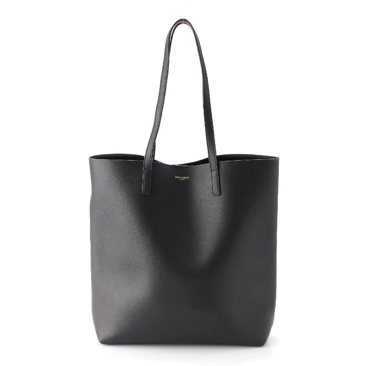 SAINT LAURENT leather Shopping with pouch Tote Bag 676657 black