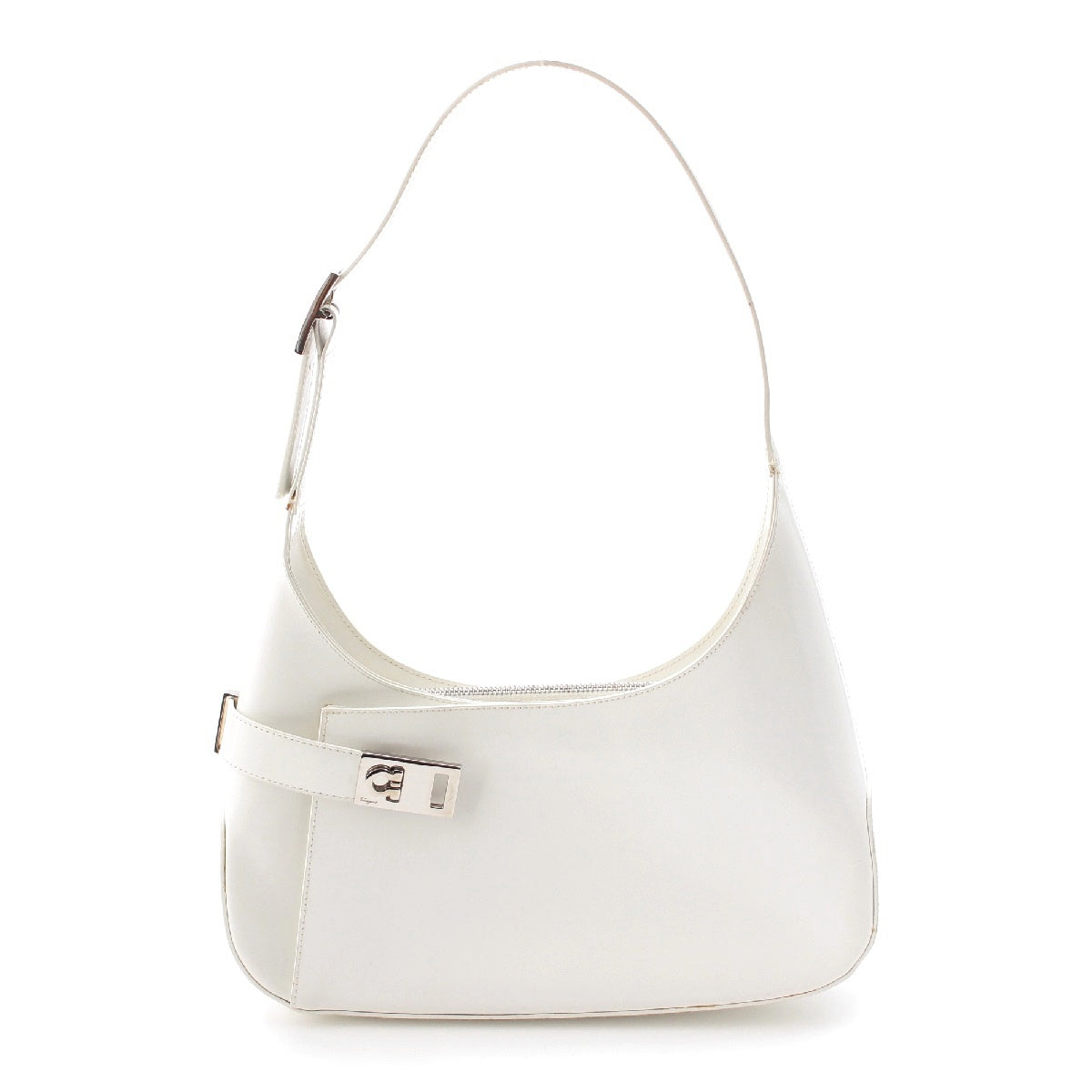 Salvatore Ferragamo leather Gancini One Shoulder Bag white