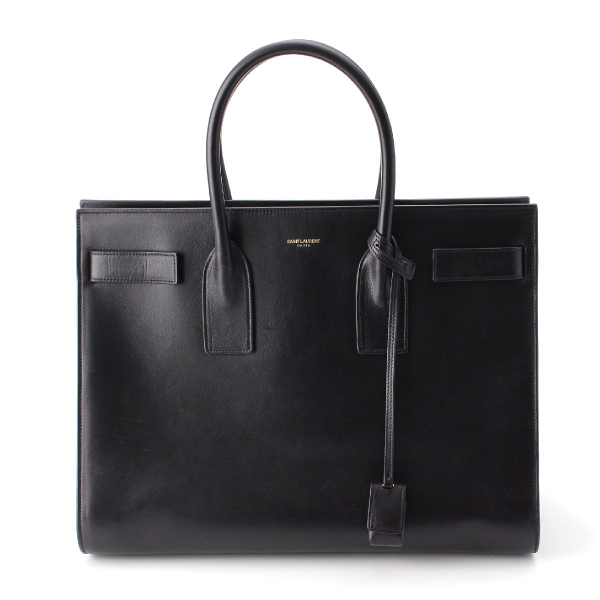 SAINT LAURENT leather Logo Sac du Jour Handbag black