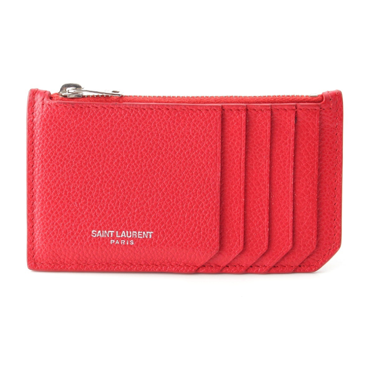 SAINT LAURENT leather Fragment Card Case Coin case Pass case 458583 Red