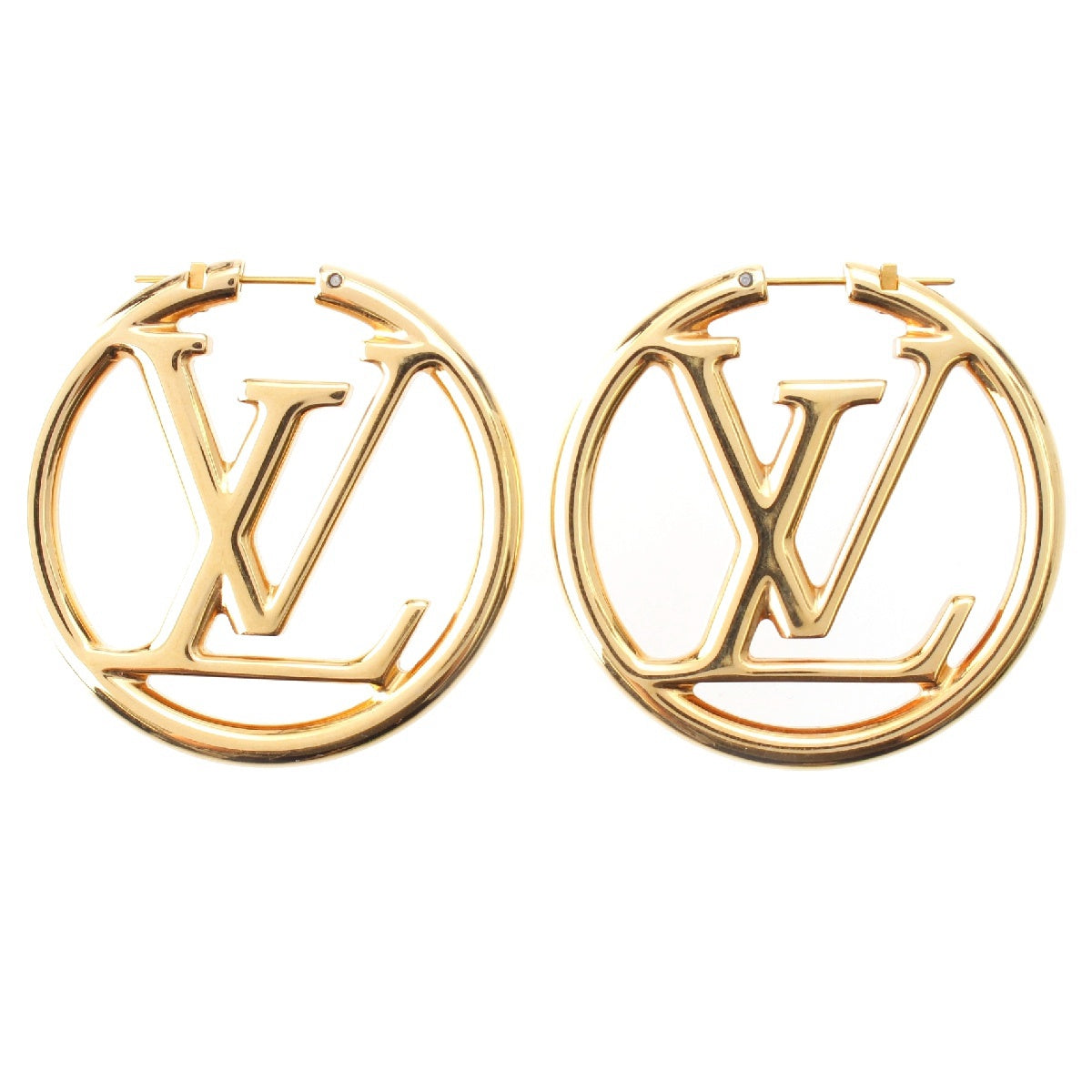 LOUIS VUITTON Louise LV Circle Monogram hoop Pierce M64288 gold