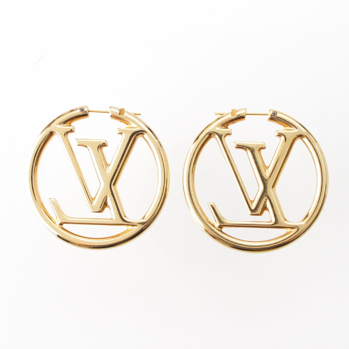 LOUIS VUITTON Louise LV Circle Monogram hoop Pierce M64288 gold