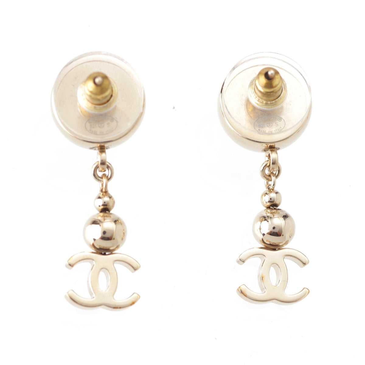 CHANEL B21S COCO Mark Ball Swing Pierce Earring accessories gold