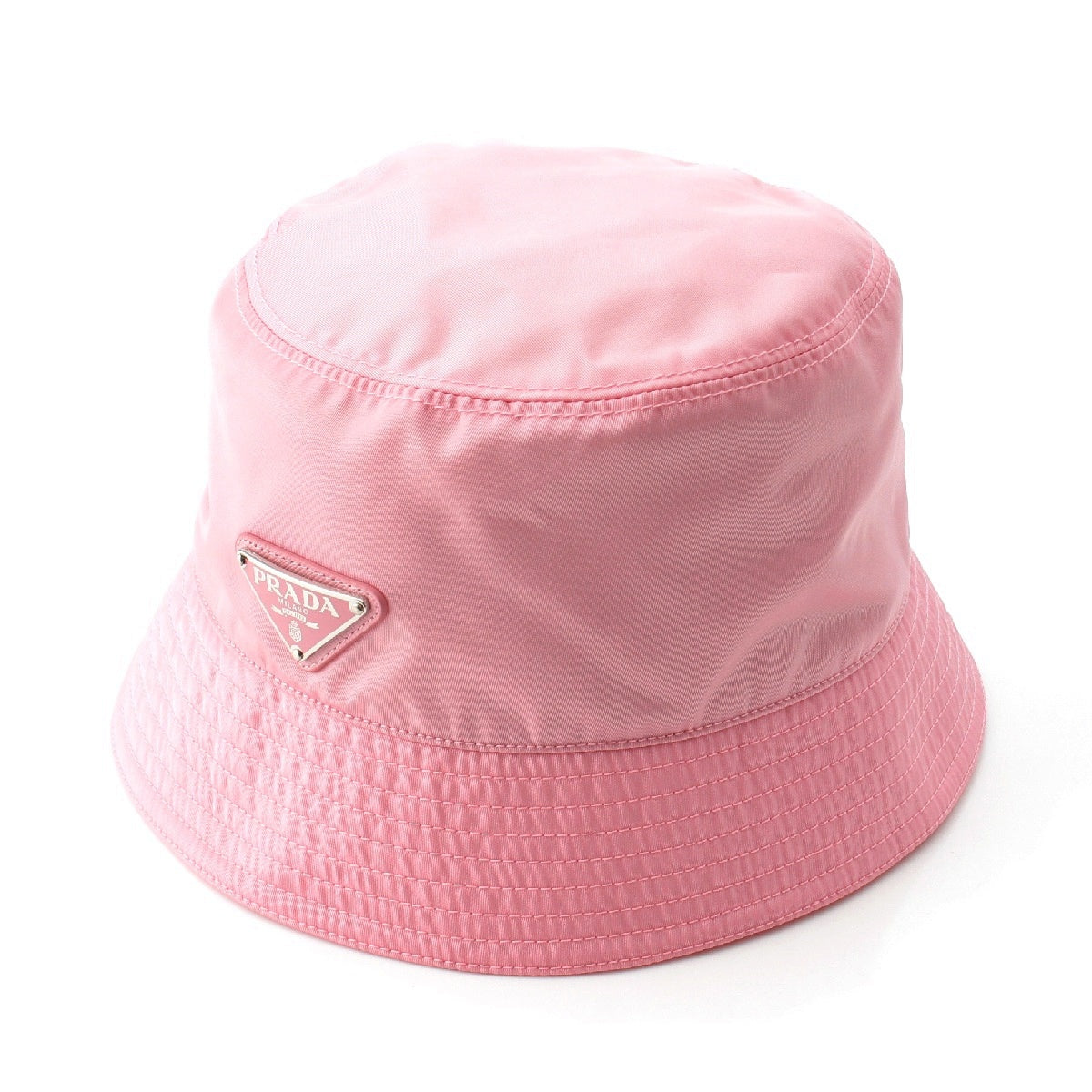 PRADA Re-Nylon Triangle logo, triangle plate, bucket hat hat 1HC137 pink S