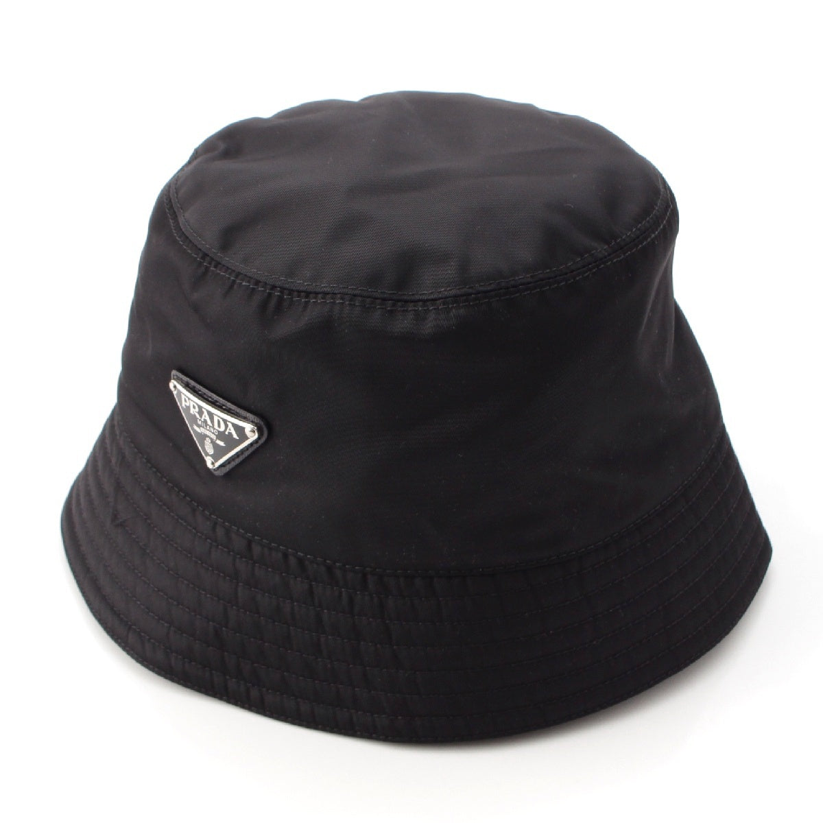 PRADA 21 years RE-NYLON Triangle logo, triangle plate, bucket hat hat 1HC137 black M