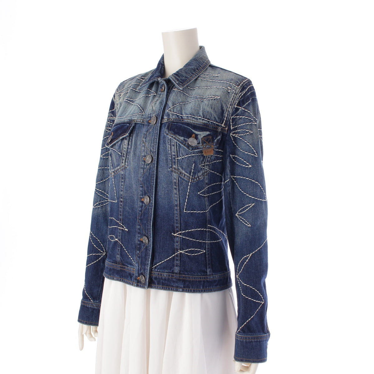 Christian Dior Galliano period cotton CD logo stitch Denim Jacket outer 6A12022010 blue 38