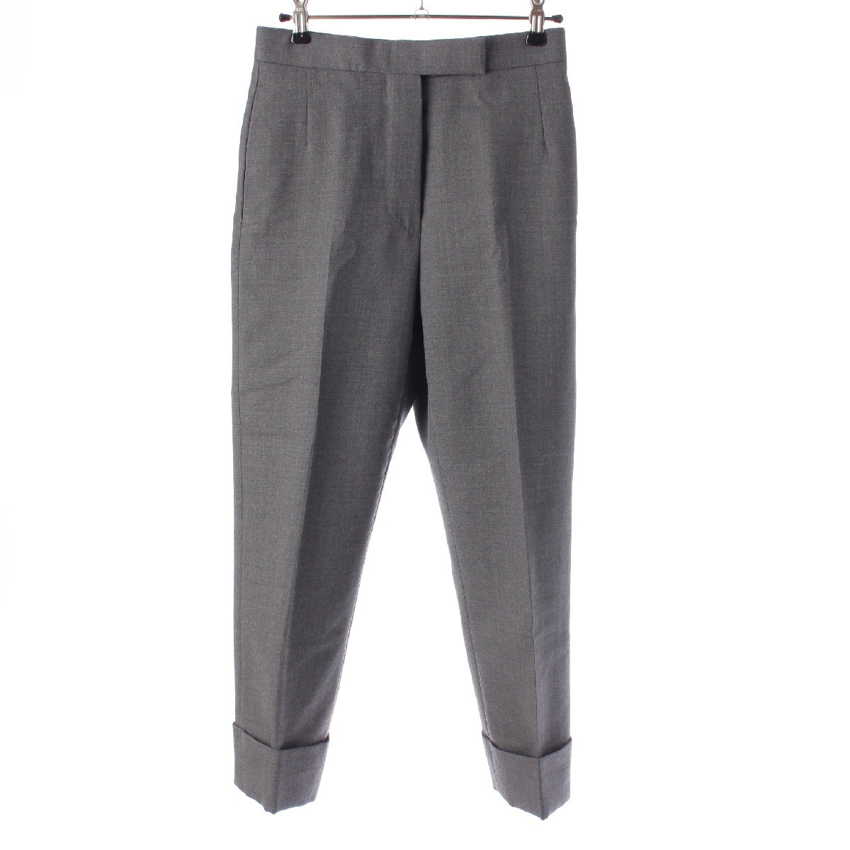 THOM BROWNE wool Trousers with double hem Pants Bottoms Slacks 76MJB2 gray 36