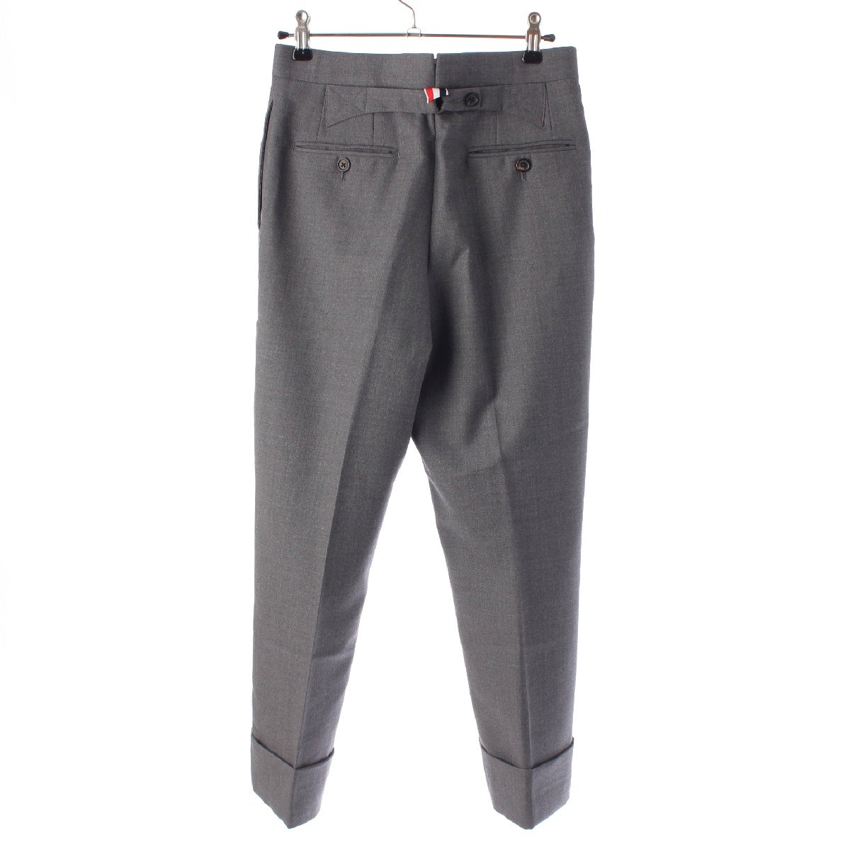 THOM BROWNE wool Trousers with double hem Pants Bottoms Slacks 76MJB2 gray 36