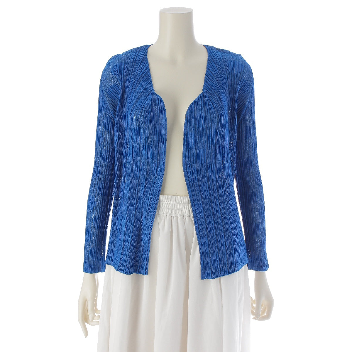 PLEATS PLEASE ISSEY  Polka dot cardigan tops PP91-J0665 blue 3