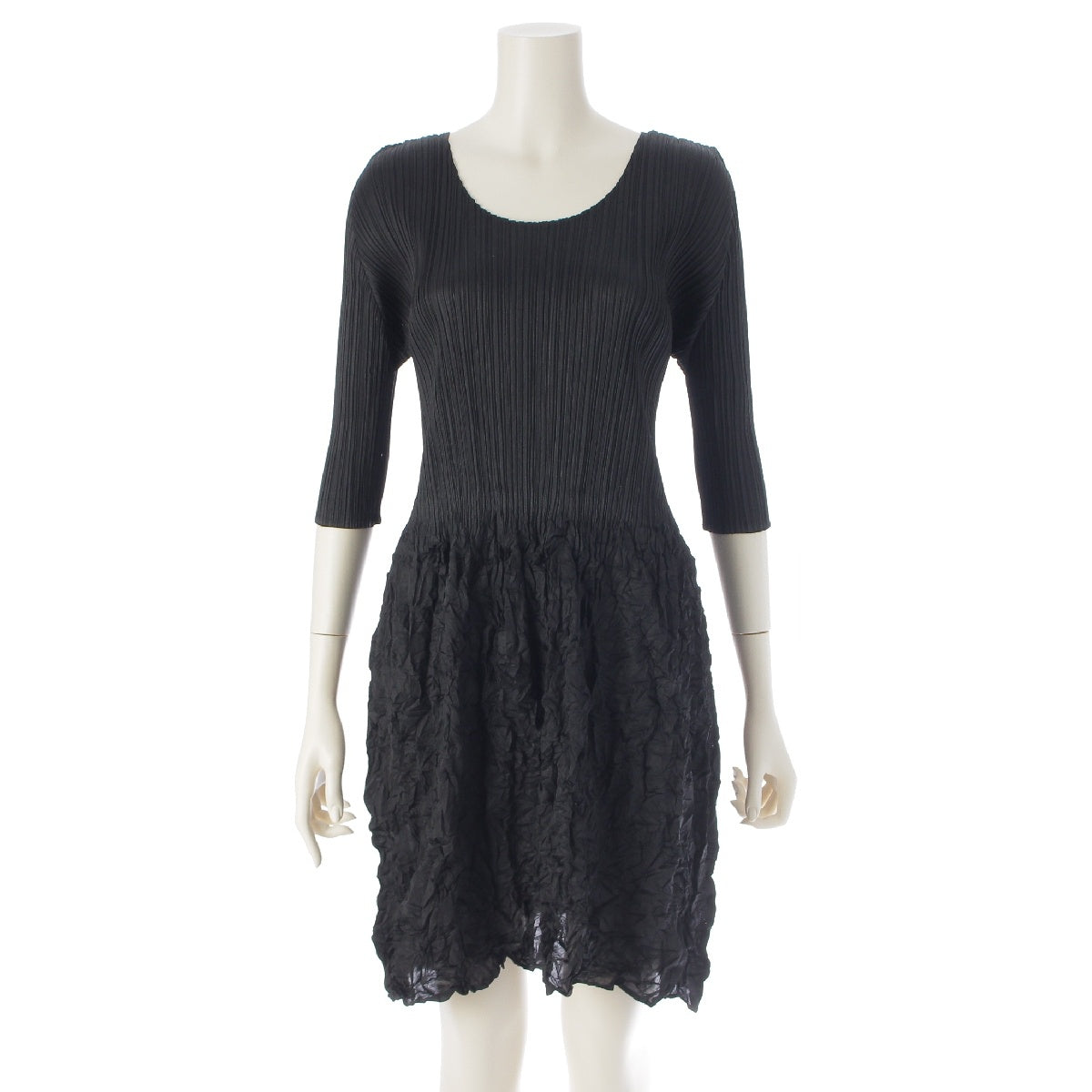 PLEATS PLEASE ISSEY  Wrinkles processing one piece tops PP21-JT625 black