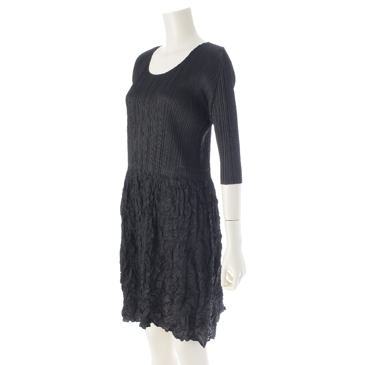 PLEATS PLEASE ISSEY  Wrinkles processing one piece tops PP21-JT625 black