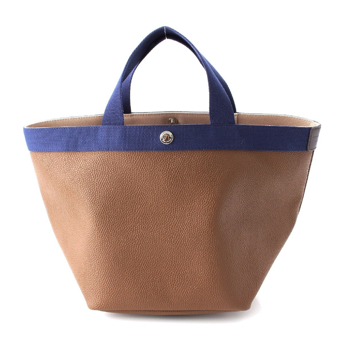 Herve Chapelier Coated canvas Boat type Tote Bag 707GP Brown navy