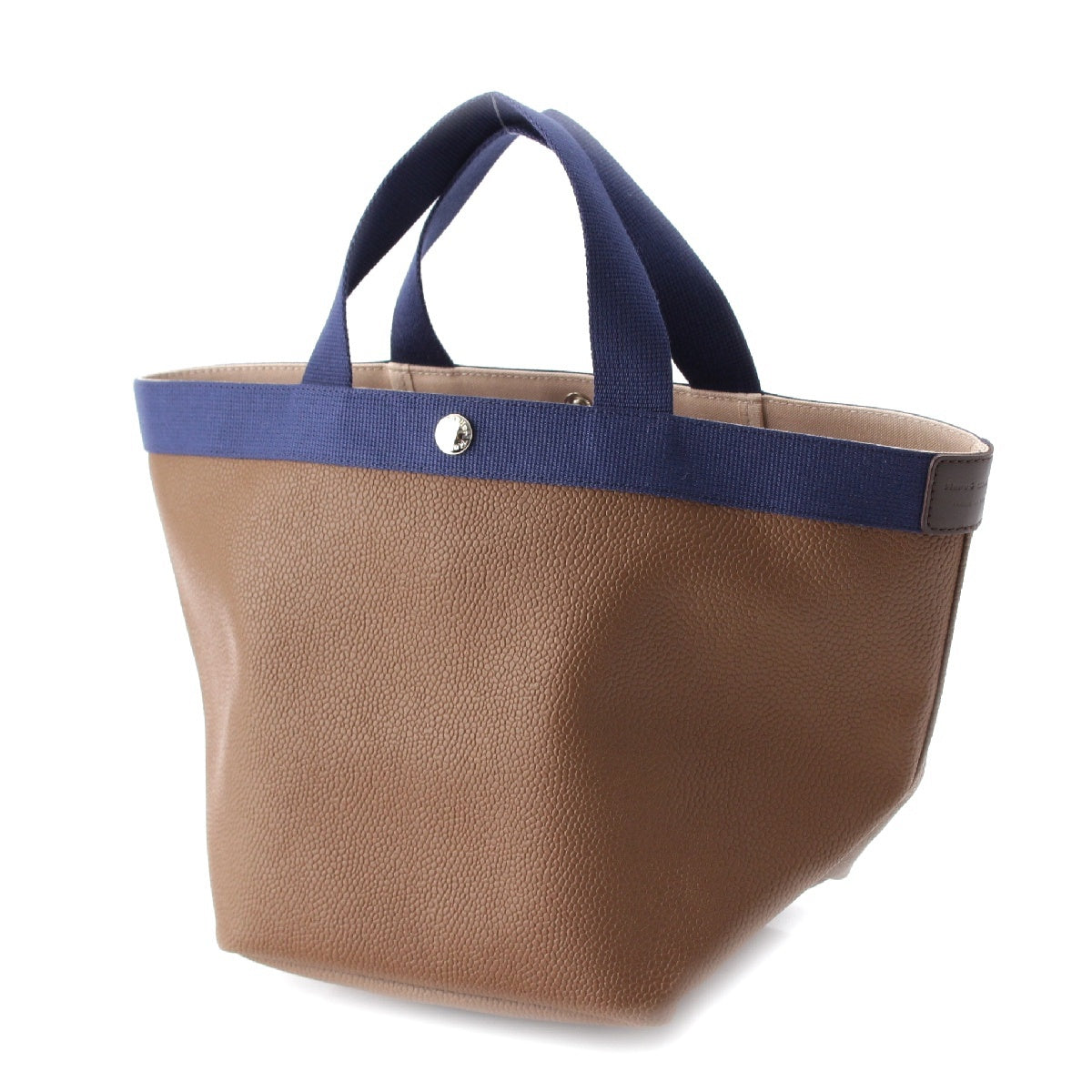 Herve Chapelier Coated canvas Boat type Tote Bag 707GP Brown navy