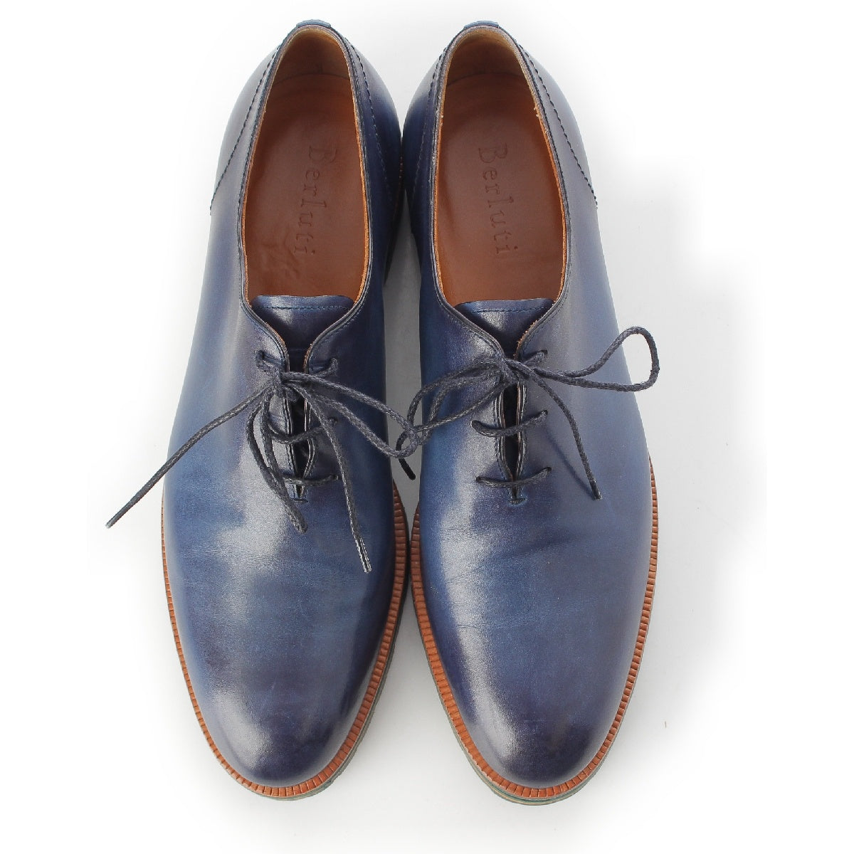 Berluti leather Alessio Lace-up Dress shoes blue 8.5