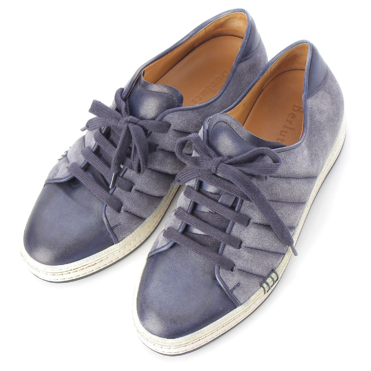 Berluti suede Low cut sneakers shoes blue 8.5