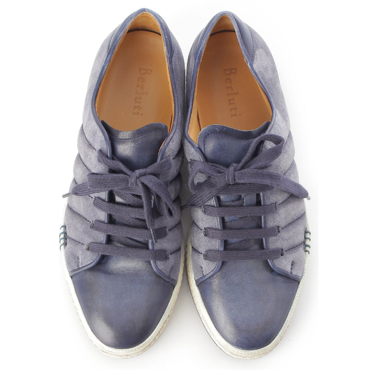 Berluti suede Low cut sneakers shoes blue 8.5