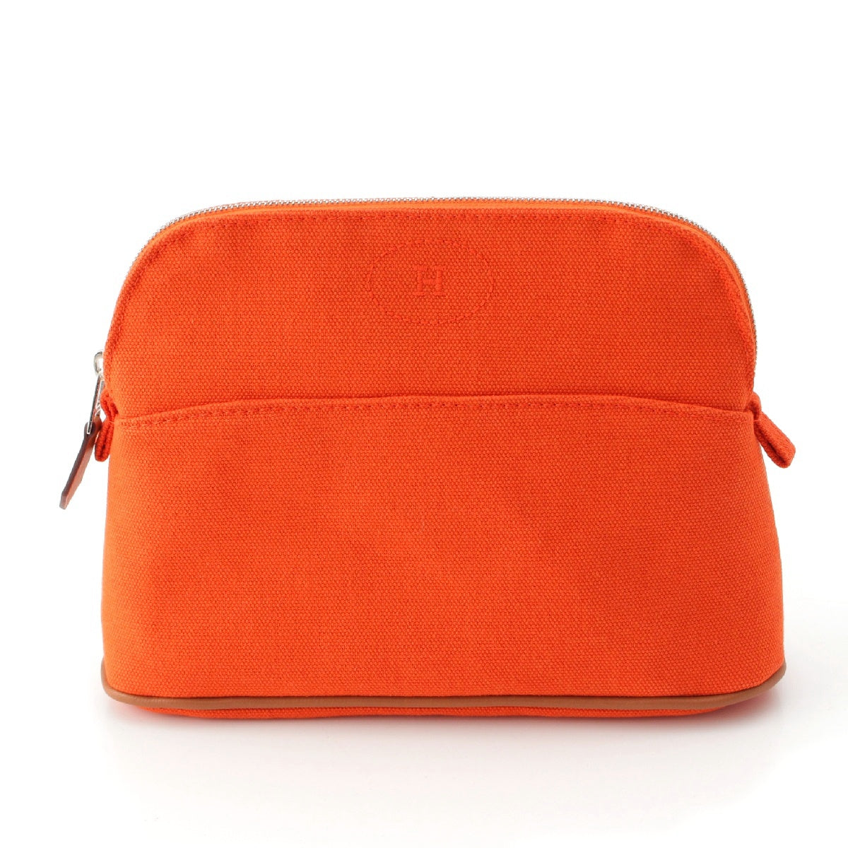 HERMES Bored pouch 20 cotton H logo embroidery Pouch Orange