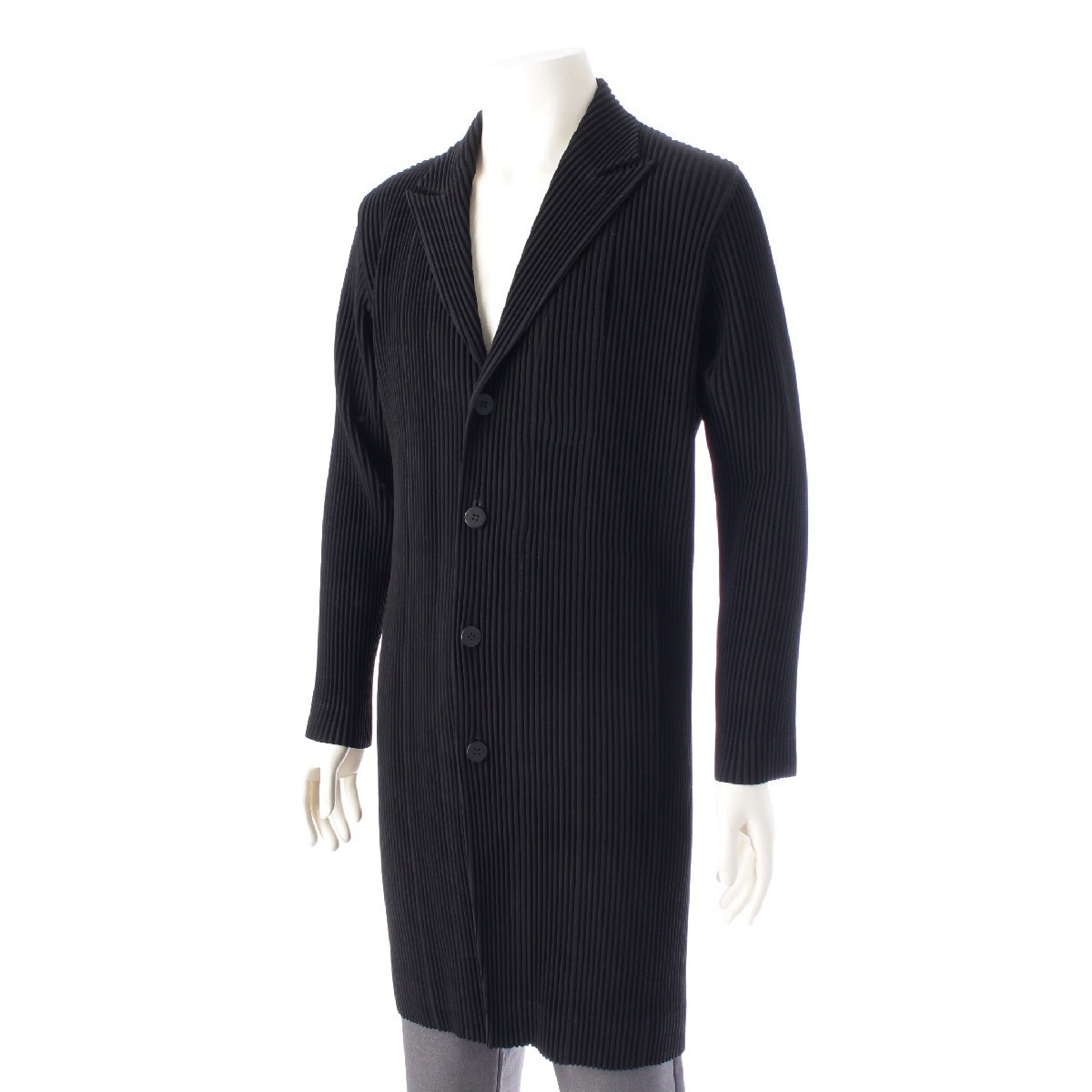 HOMME PLISSE ISSEY MIYAKE Pleated processing Long coat outer HP03FD101 black 2