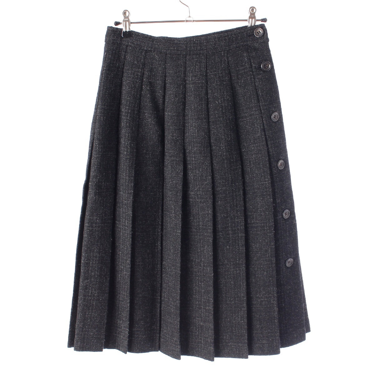 tricot COMME des GARCONS 80S Wool nylon Pleated side buttons skirt TS-080110 gray