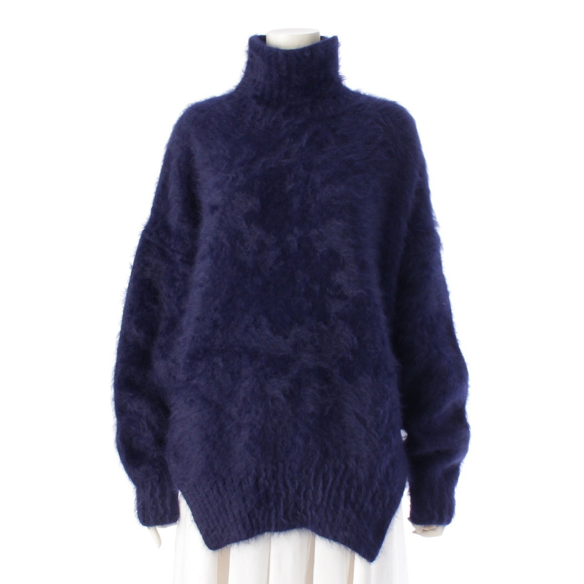 CELINE Phoebe period Angora Mohair turtleneck knit sweater Navy S