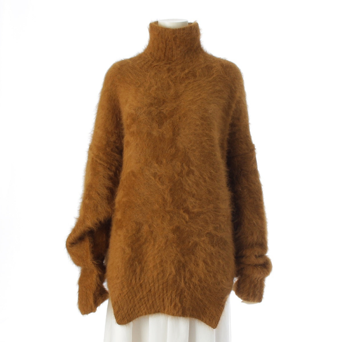 CELINE Angora Mohair turtleneck knit sweater Brown M