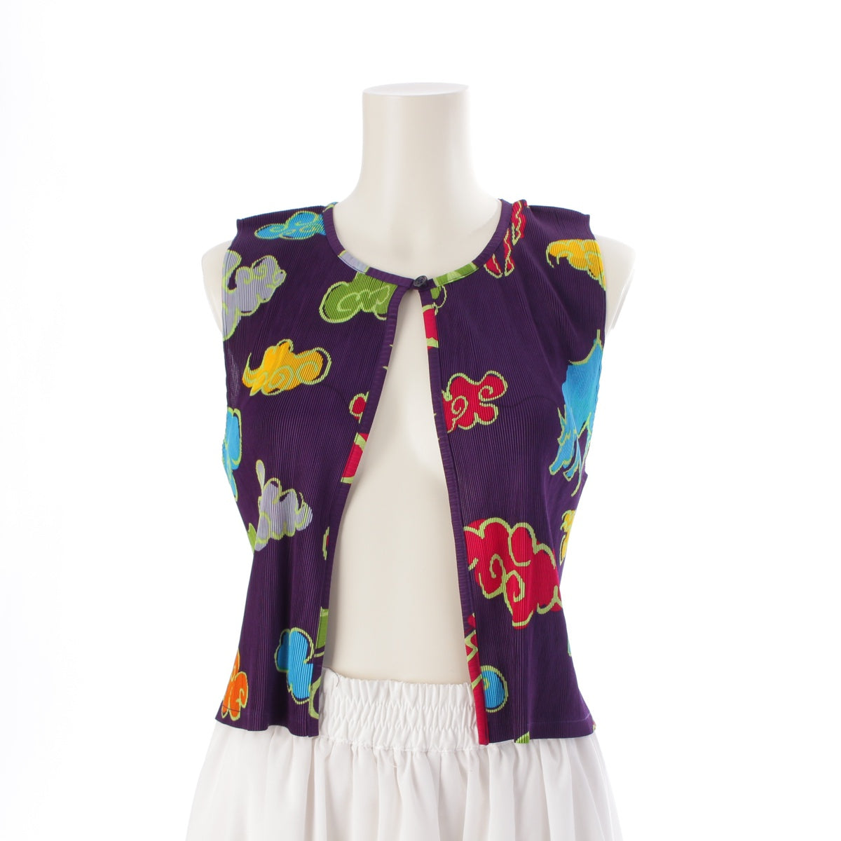 PLEATS PLEASE ISSEY  All-over Cloud Sleeveless Gilet Best tops PP23-FE610 purple 5