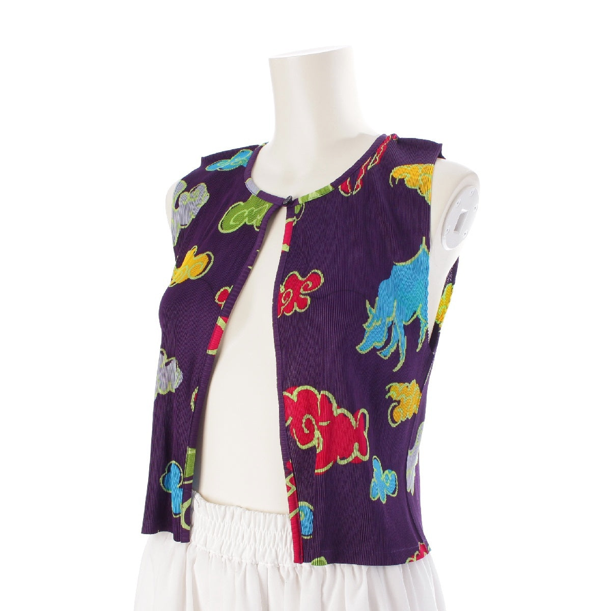 PLEATS PLEASE ISSEY  All-over Cloud Sleeveless Gilet Best tops PP23-FE610 purple 5