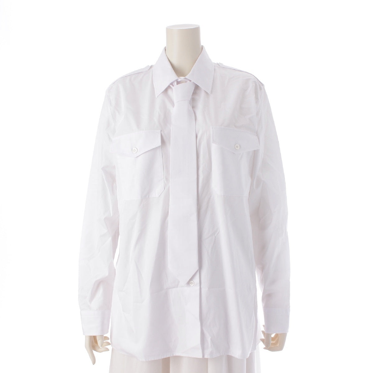 PRADA 24 years cotton With tie Long sleeve shirt tops DNA91Q white 44