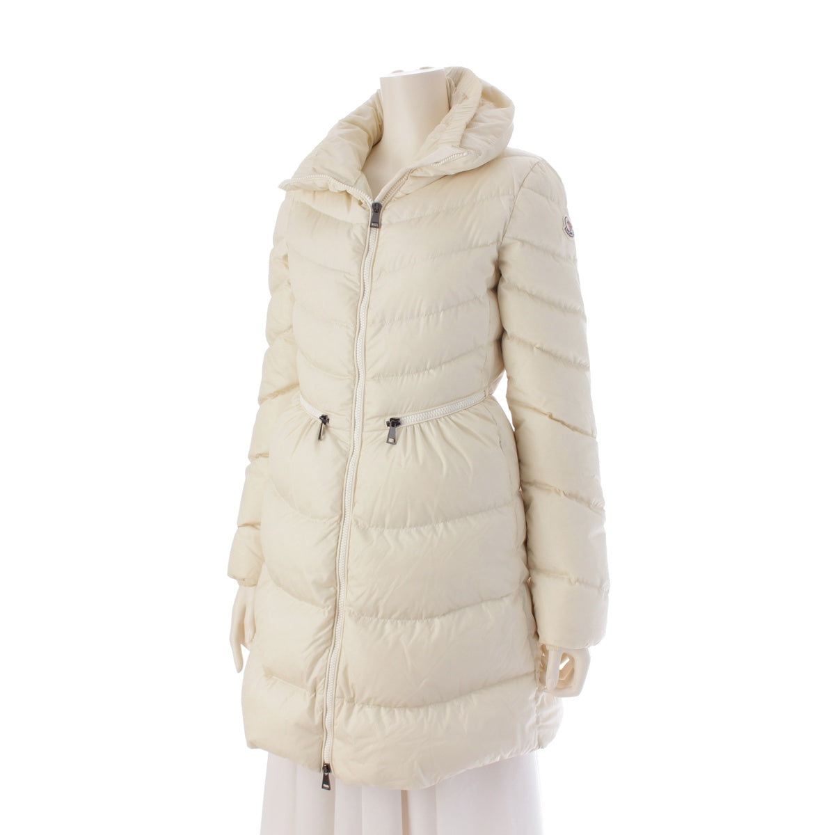 MONCLER MIRIELON High neck, waist zip down coat outer white 00