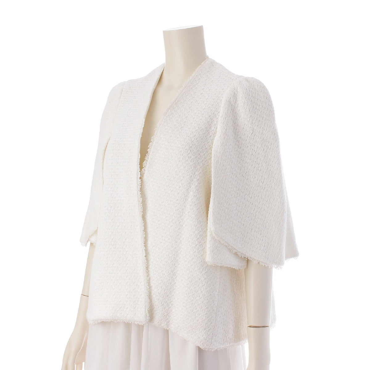 Drawer Cotton silk fringe knit No color jacket 6522-299-0972 white 36