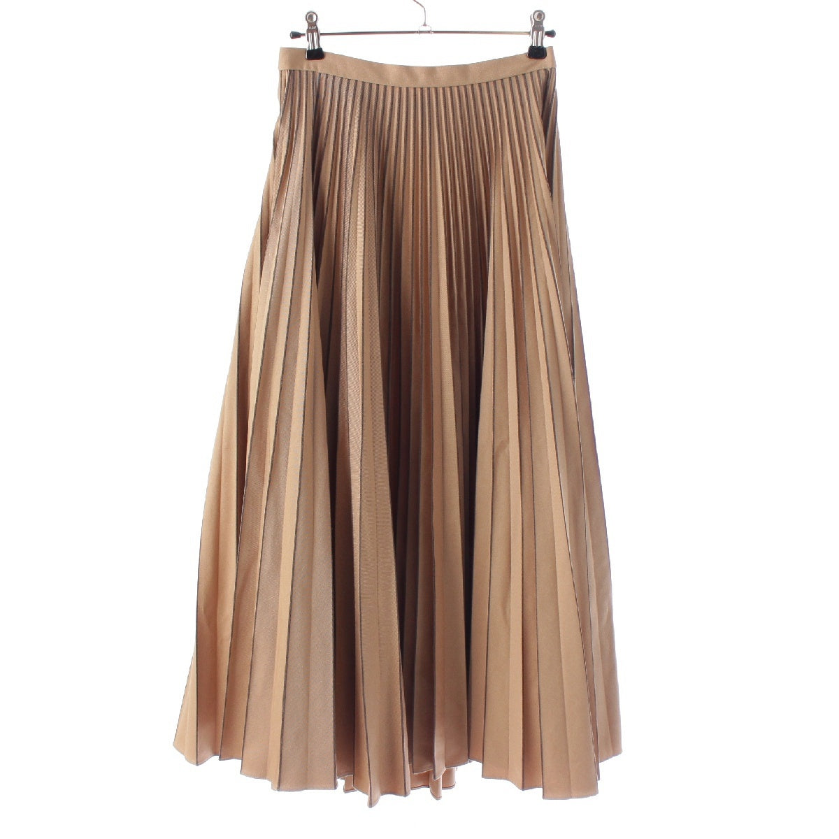 ERDEM cotton Pleated long skirt 6524-343-1691 Beige gray UK8