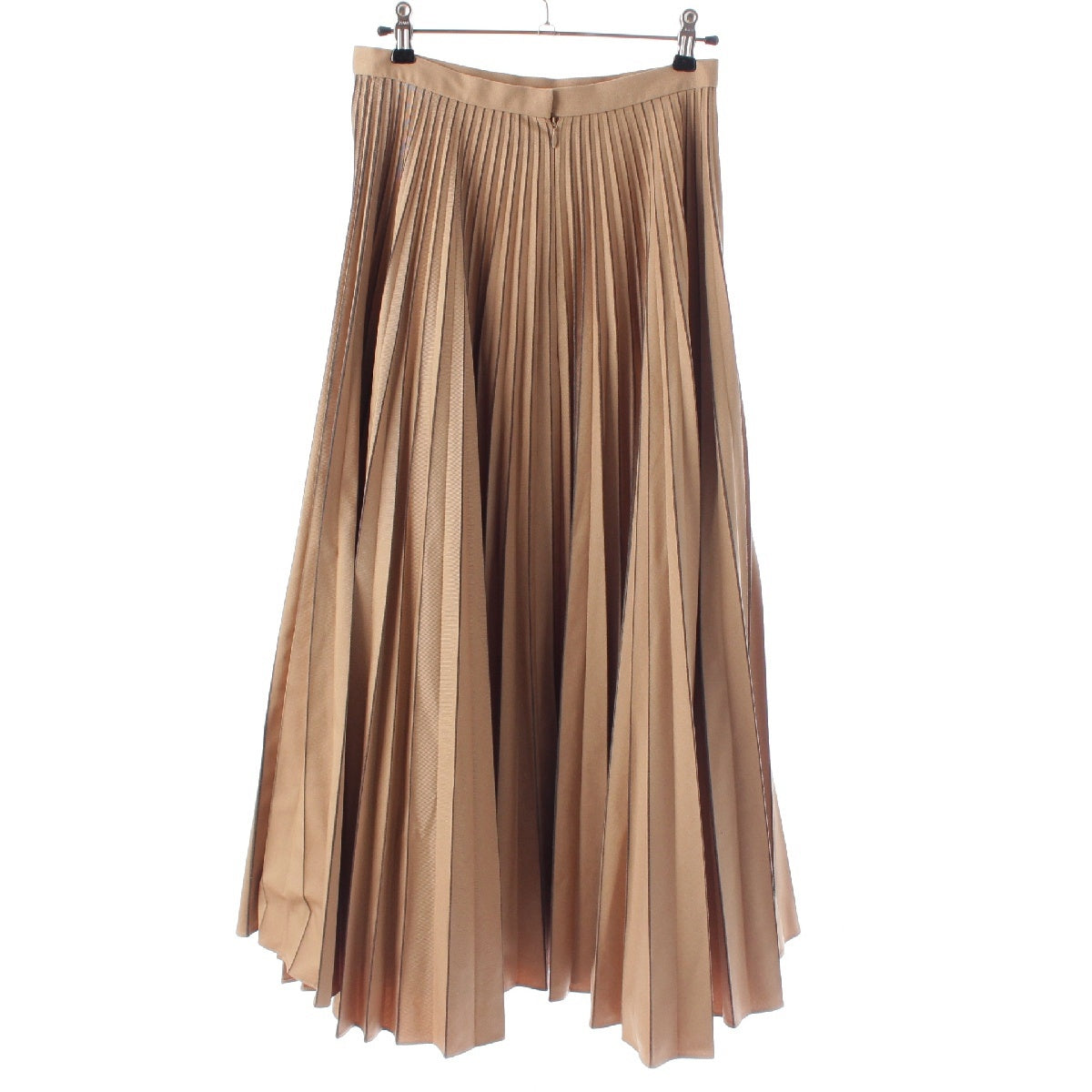 ERDEM cotton Pleated long skirt 6524-343-1691 Beige gray UK8