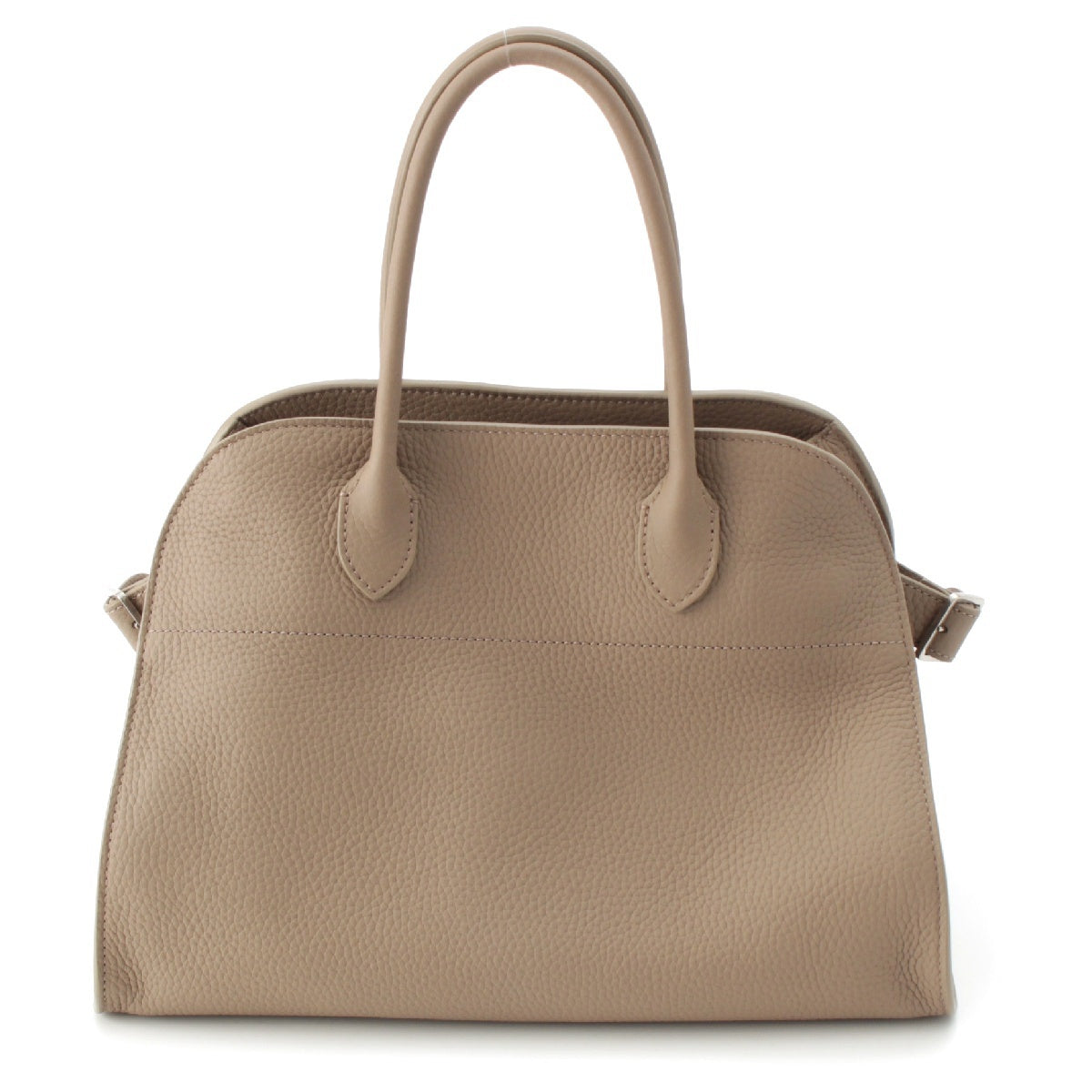 THE ROW Soft Margaux 12 Matte Grain Leather 2way Shoulder Handbag Taupe SILK