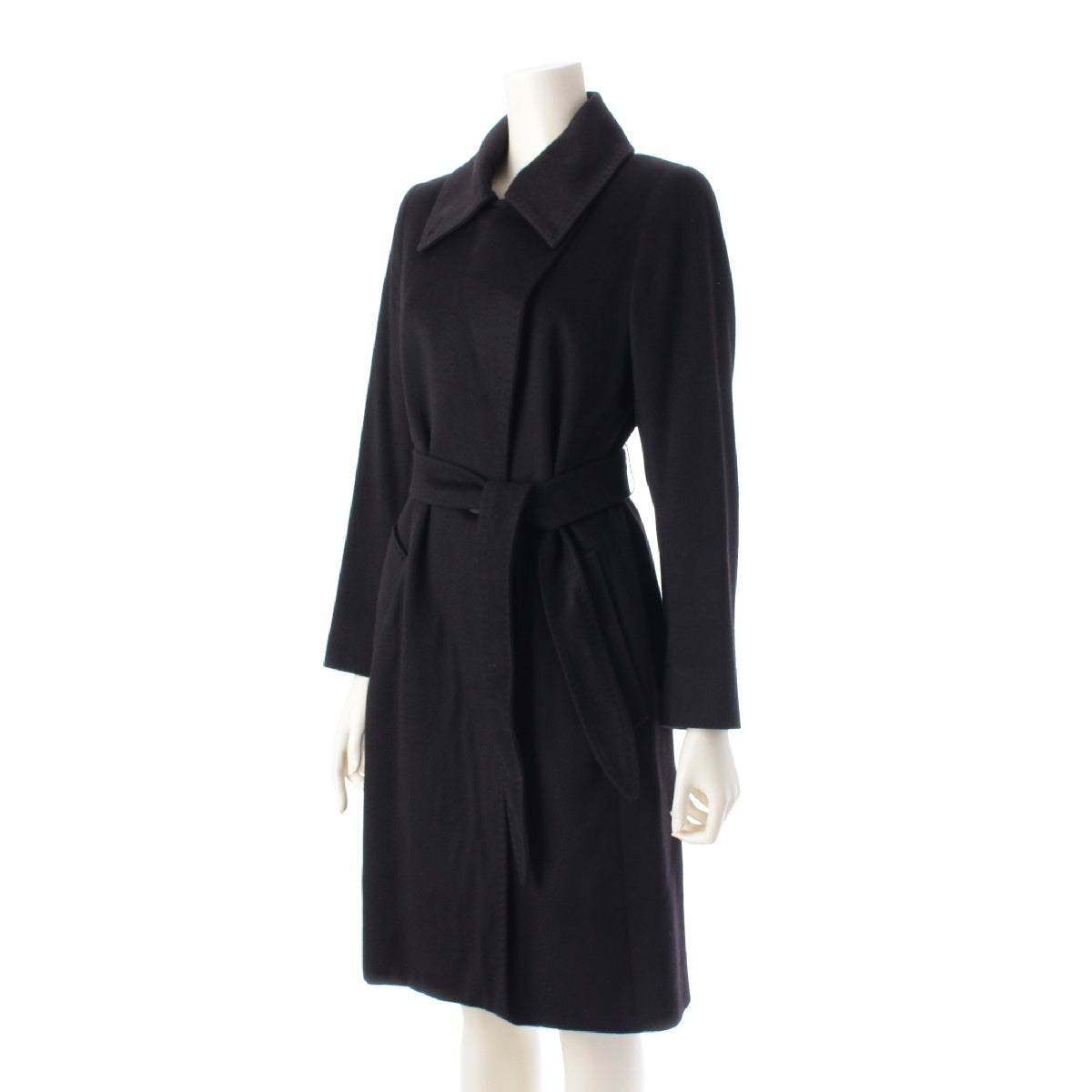 MAX MARA cashmere Belted stand collar coat outer black 34