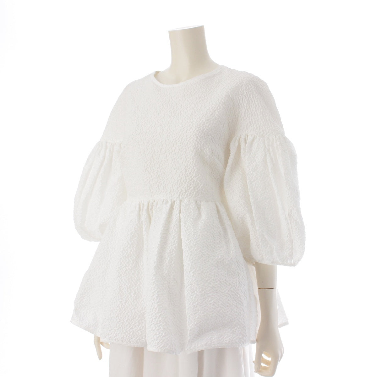 Cecilie Bahnsen JERRY TOP Peplum Back Ribbon Short Sleeve blouse tops white UK12 US8