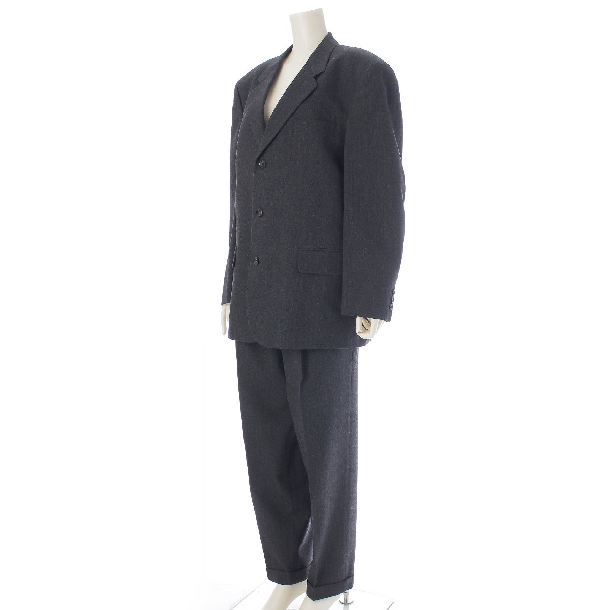 COMME des GARCONS HOMME 99AW 90s wool 2-pleat tapered 3B tailored jacket Pants setup suit HS-07004M gray M