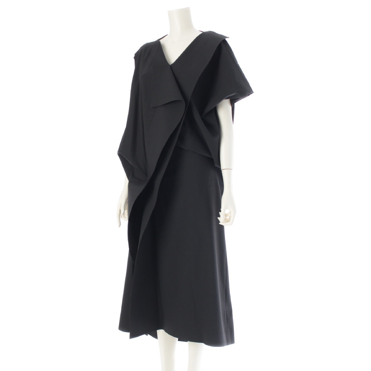 THE ROW 24Stainless Steel LEONIE DRESS Asymmetrical Deformation one piece dress 7904-W2968 black XS