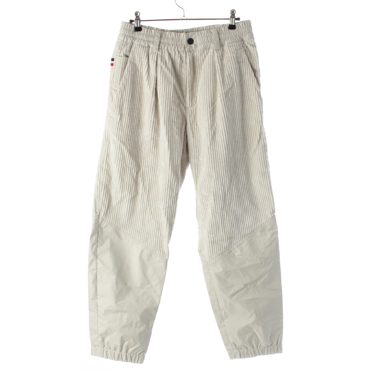 MONCLER 22 years PANTALONE SPORTIVO Logo Corduroy Pants Bottoms Ivory 44