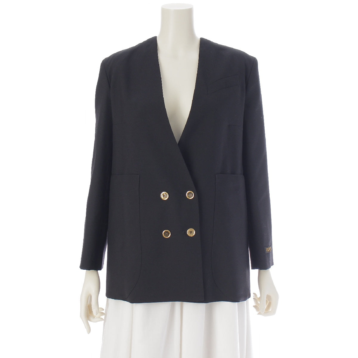 Patou wool Double-breasted, center vent, gold buttons No color jacket JA0020105999B black 36