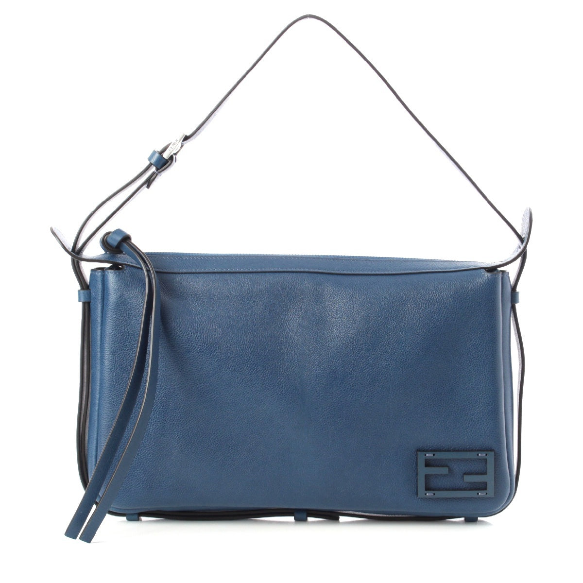 FENDI Simply leather medium logo Shoulder Bag 8BR829 blue