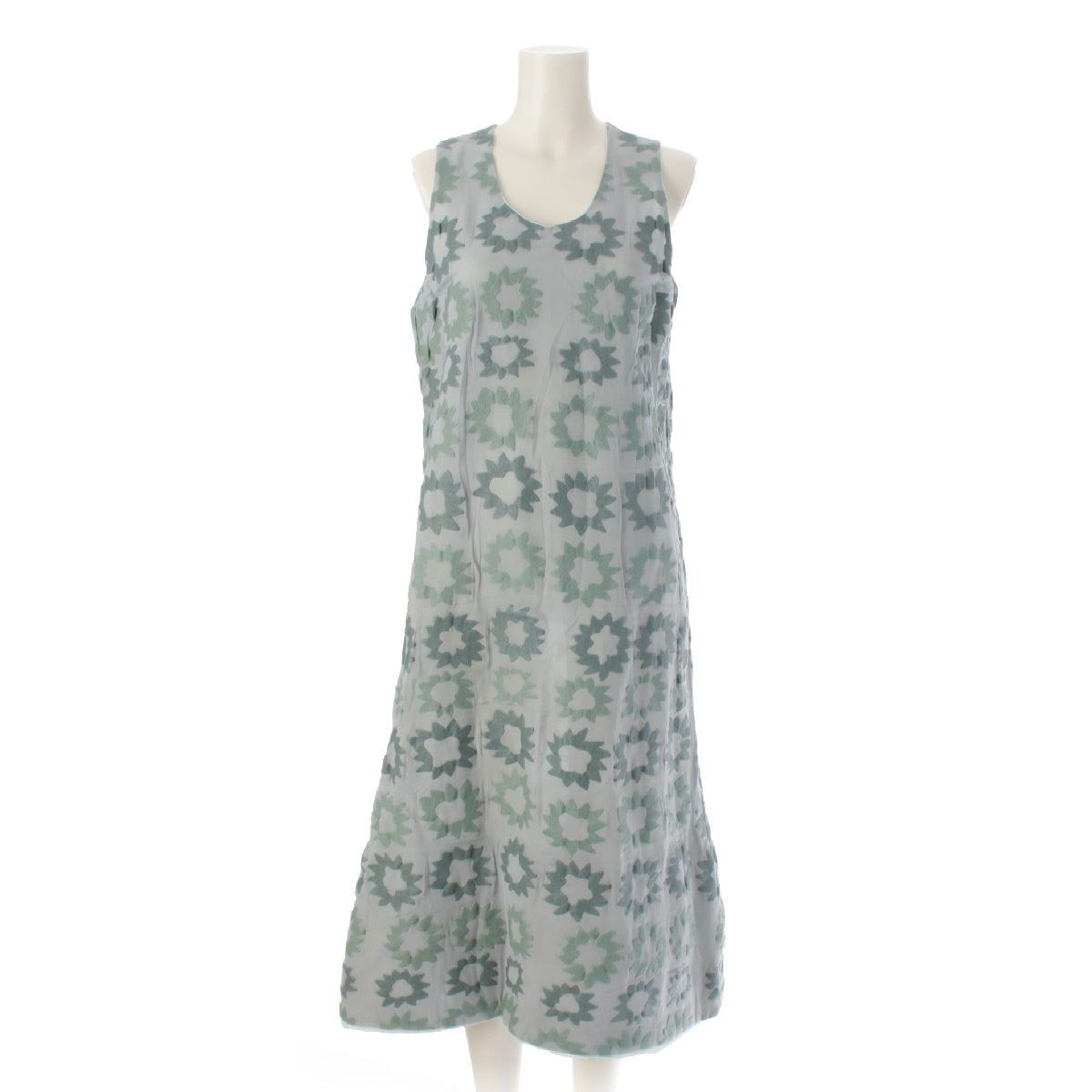robe de chambre COMME des GARCONS AD1996 97Stainless Steel Vintage padded foam print sleeveless one piece Body Meets Dress RA-040100 Light blue