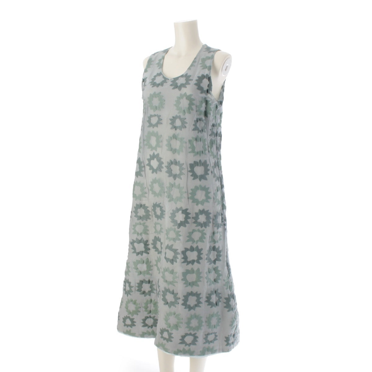 robe de chambre COMME des GARCONS AD1996 97Stainless Steel Vintage padded foam print sleeveless one piece Body Meets Dress RA-040100 Light blue