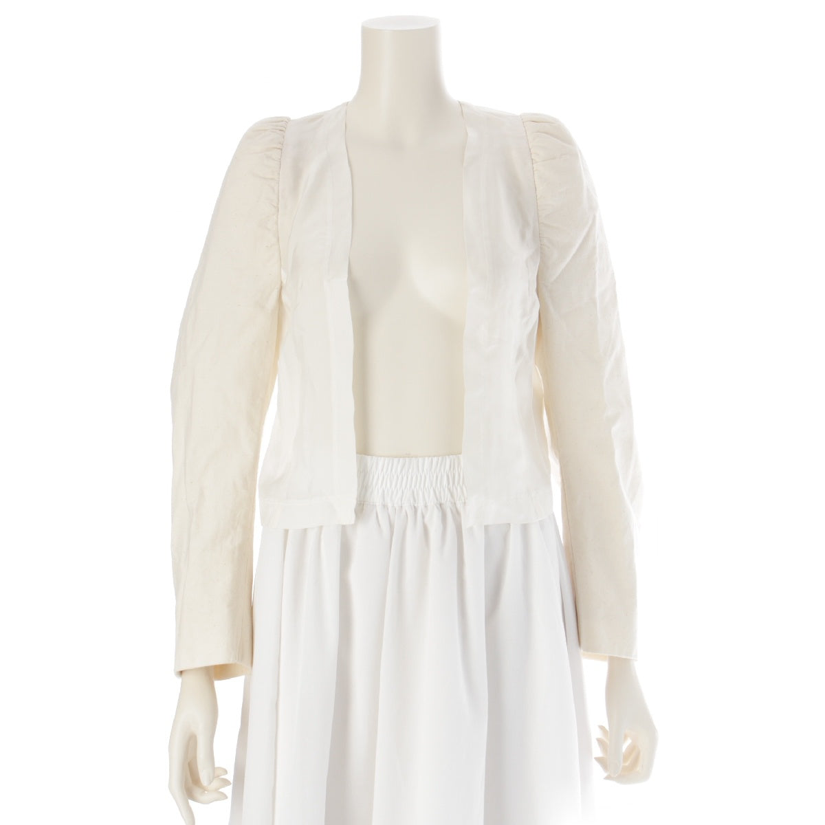 COMME des GARCONS 94Stainless Steel AD1993 Cupra Puff sleeves, see-through switching No color jacket Bolero GJ-10064S Ivory off-white S