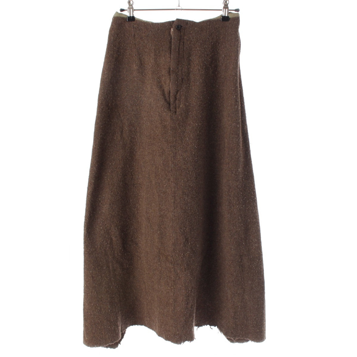 COMME des GARCONS AD1994 Wool x nylon Fulling period Arch cut Rag look skirt GO-04003S Khaki Brown S